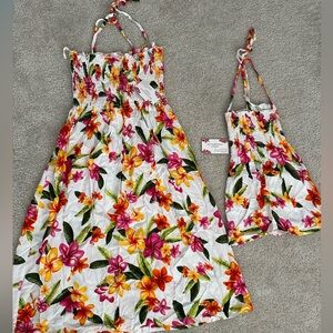 Lavahut - Mother and daughter RAIN WHITE MAXI HAWAIIAN DRESS